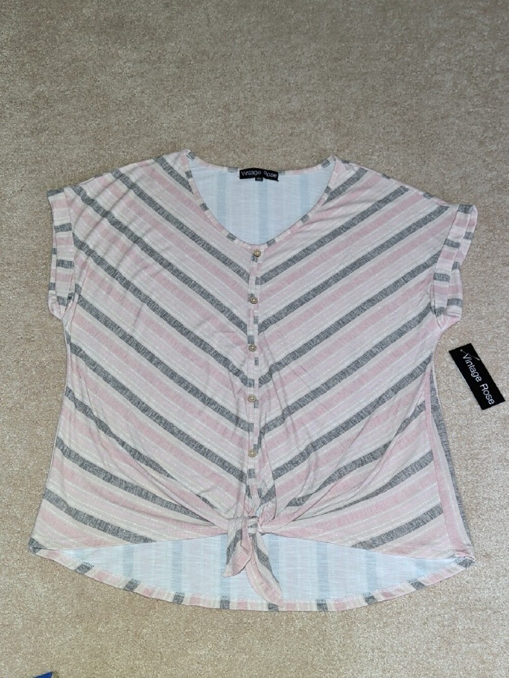 Vintage Rose Front Tie Top